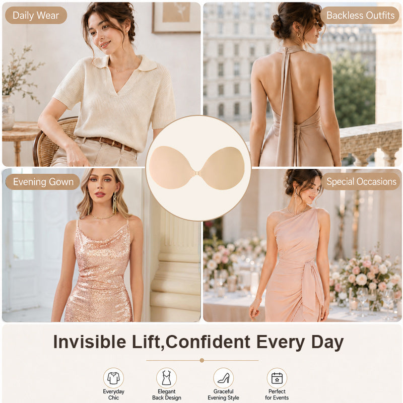 💖 Copricapezzoli Push-Up Invisibile in Silicone 3D — Sostegno Naturale e Massimo Comfort! ✨