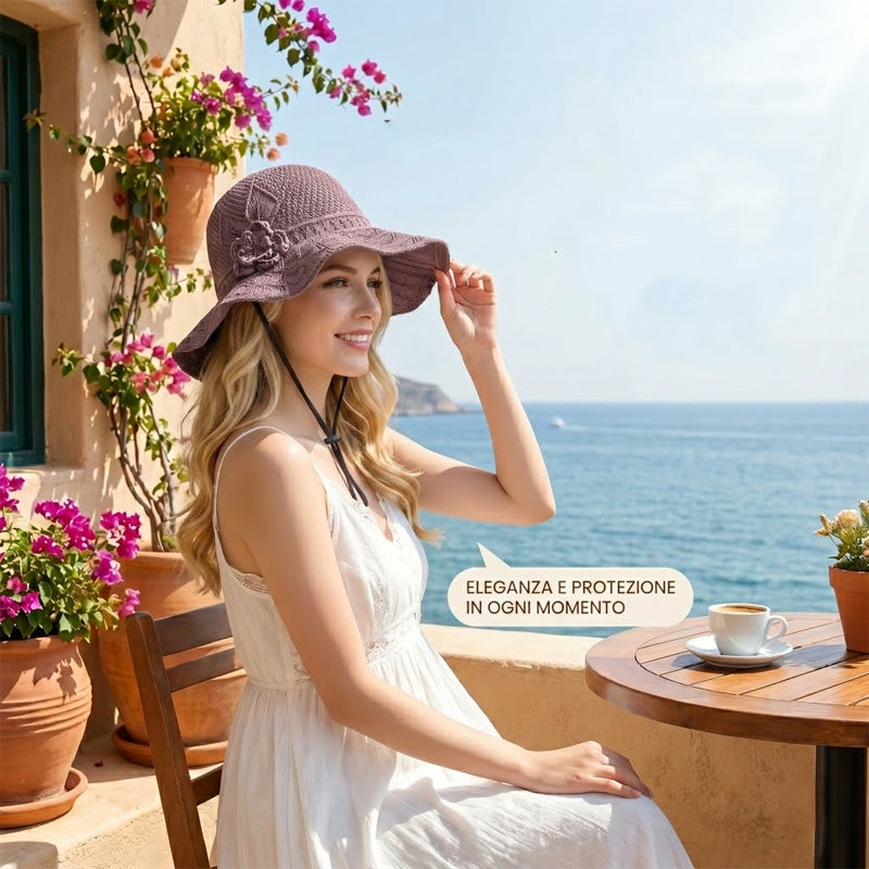 ✨Un connubio di stile e traspirabilità--🌸Cappello da pescatore traforato con motivi floreali