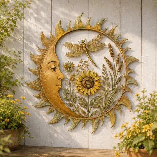 ☀️ Decorazione murale da giardino Vintage Sun: dona calore e fascino classico al tuo giardino! ✨🌿