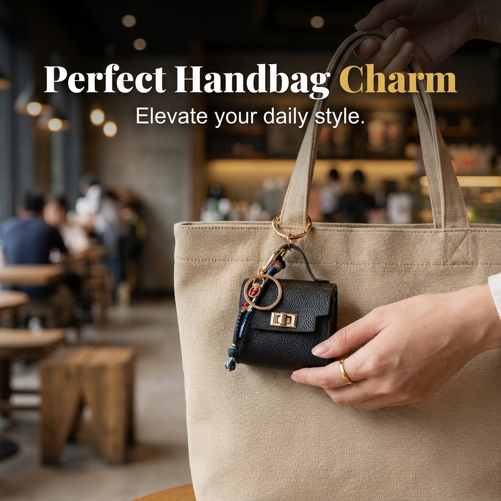 👜✨ Mini-borsa con ciondolo e foulard: - Pelle di alta qualità con cinturino colorato e un tocco di classe per la tua borsa preferita!