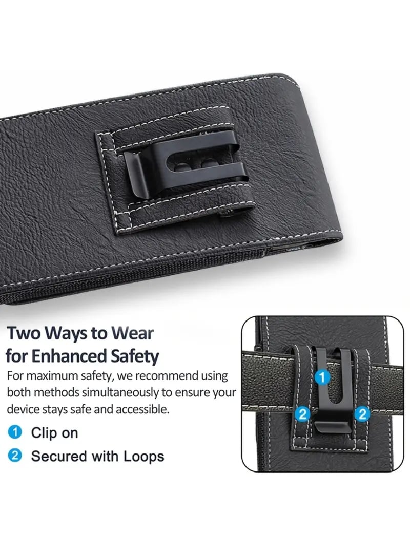 📱Custodia da cintura per cellulare ✨ Custodia in pelle multi-tasche con porta carte