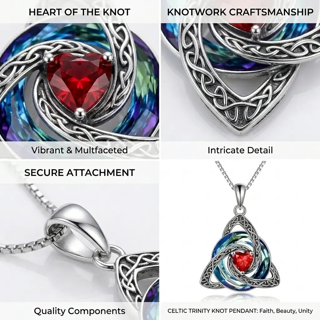 ✨🍀 Collana celtica Trinity Knot con pietra di nascita--un simbolo di fede, amore e unità da indossare ogni giorno
