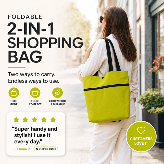 🔥Offerta imperdibile: sconto del 40%🧳Borsa per la spesa pieghevole 2 in 1🛒