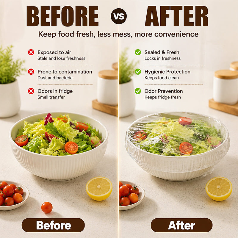 🥗 Copri contenitori elastici monouso--Freschezza e ordine in cucina