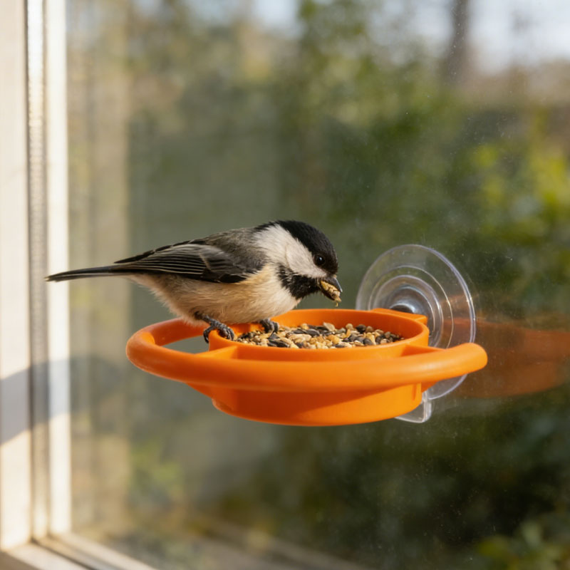 🌷 Trasforma la tua finestra in un’oasi per uccellini!--🐦 Mangiatoia per uccelli con ventosa