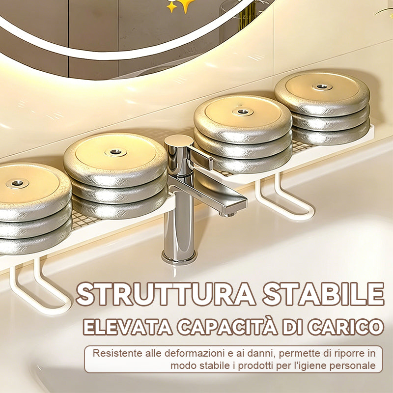 🚿Ordine ed eleganza sul tuo lavandino✨Contenitore multifunzionale in metallo per il bagno
