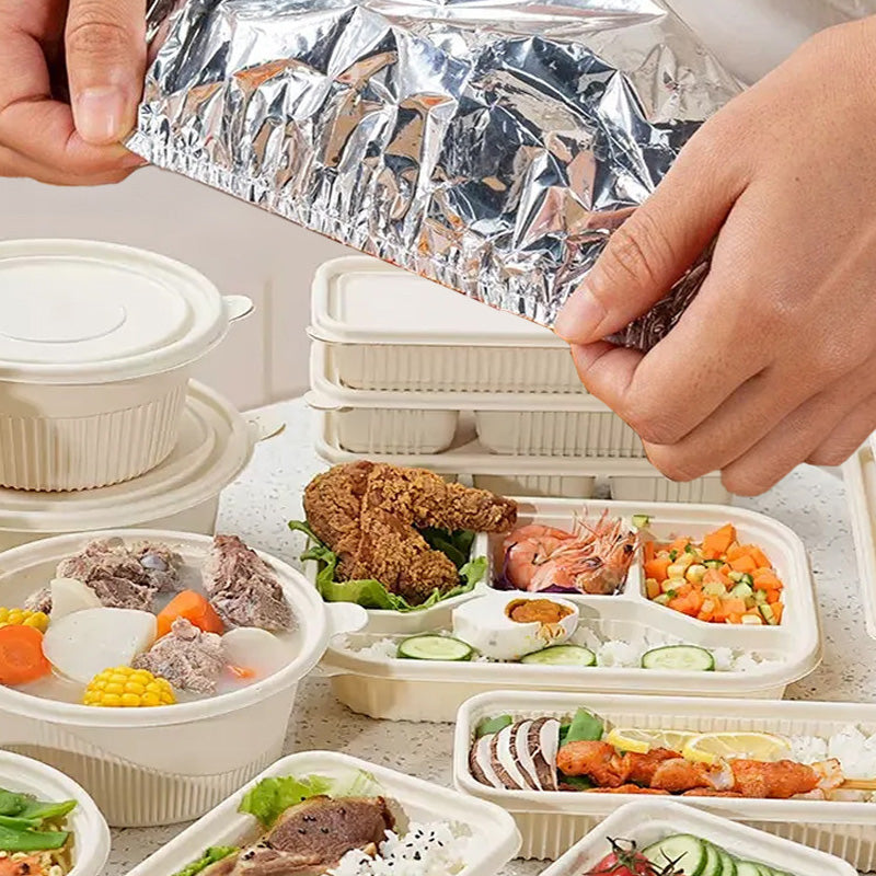 🍽️ Mantieni ogni pasto caldo, fresco e gustoso🔥Coperchi per alimenti in alluminio riutilizzabili✨