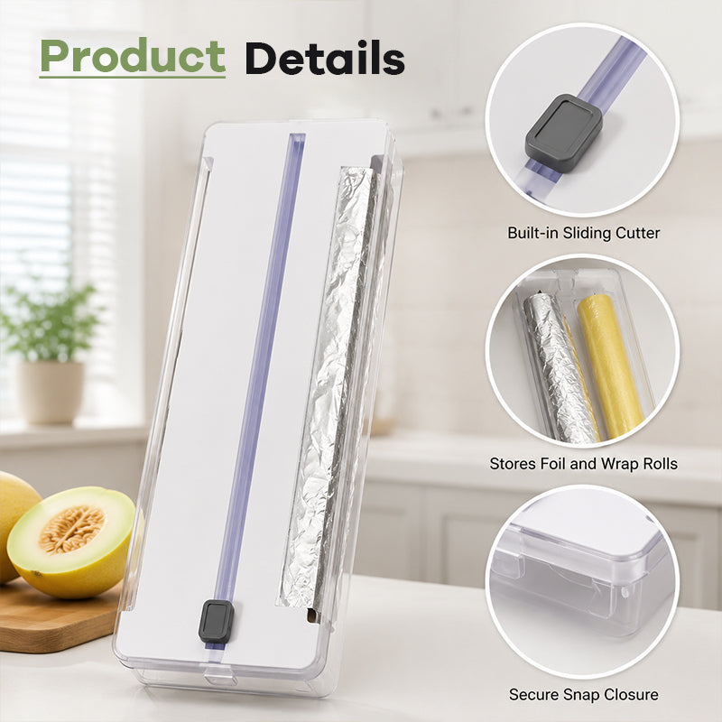 ✂️Dispenser Pellicola e Alluminio con Taglierina – Per una Cucina Sempre Ordinata! 🍳✨