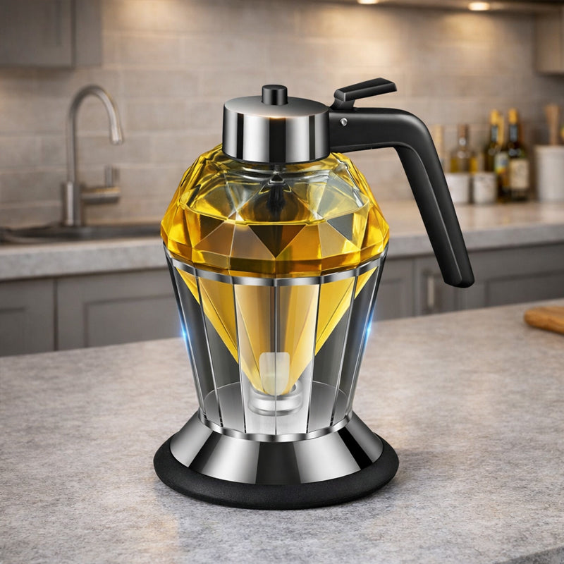 💎 Completamente aggiornato---Dispenser di olio in vetro diamantato a pression