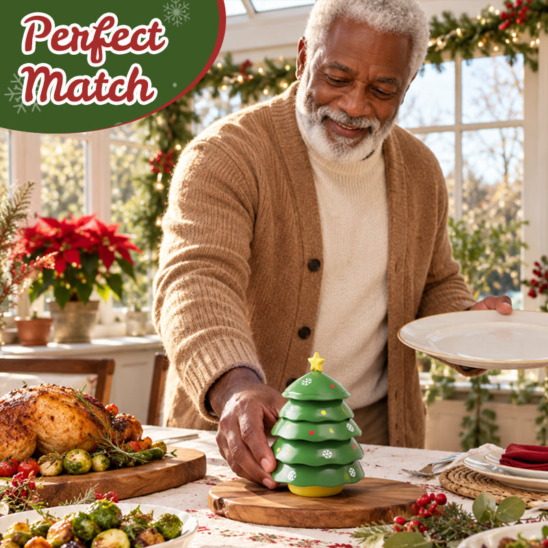 🎄 Set di ciotole per salse a forma di albero di Natale – 5 scomparti separati, bello e pratico
