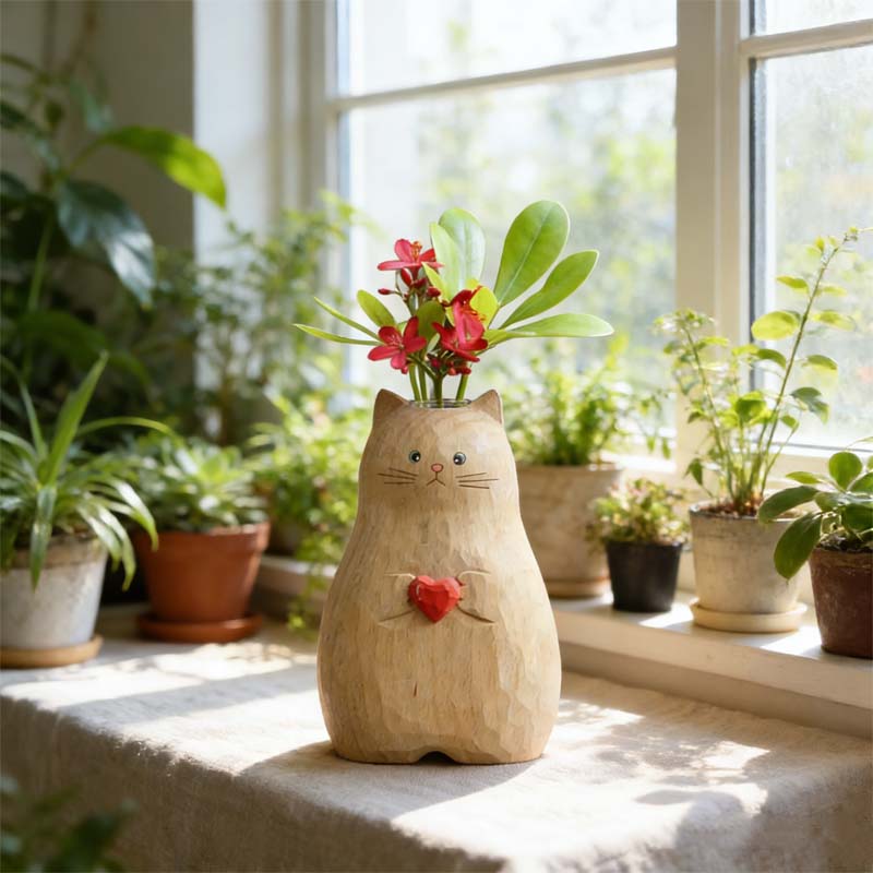 🐱Vaso Chonky Cat con cuore