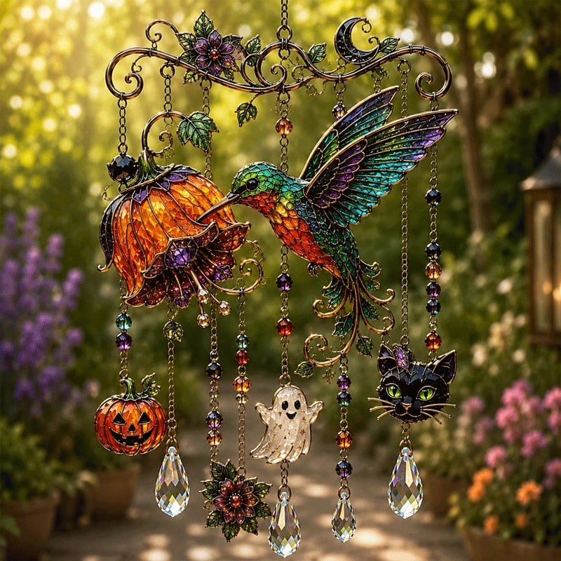 🎃Diffondi una luce arcobaleno con i campanelli a vento gotici di Halloween! 🎃✨