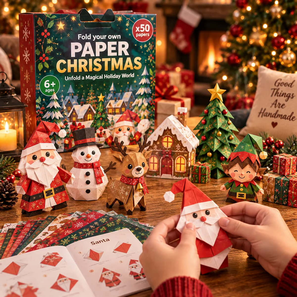 🎄Kit di lavoretti natalizi in carta – 250 fogli, 5 temi festosi per creare la magia di Natale in famiglia🌟