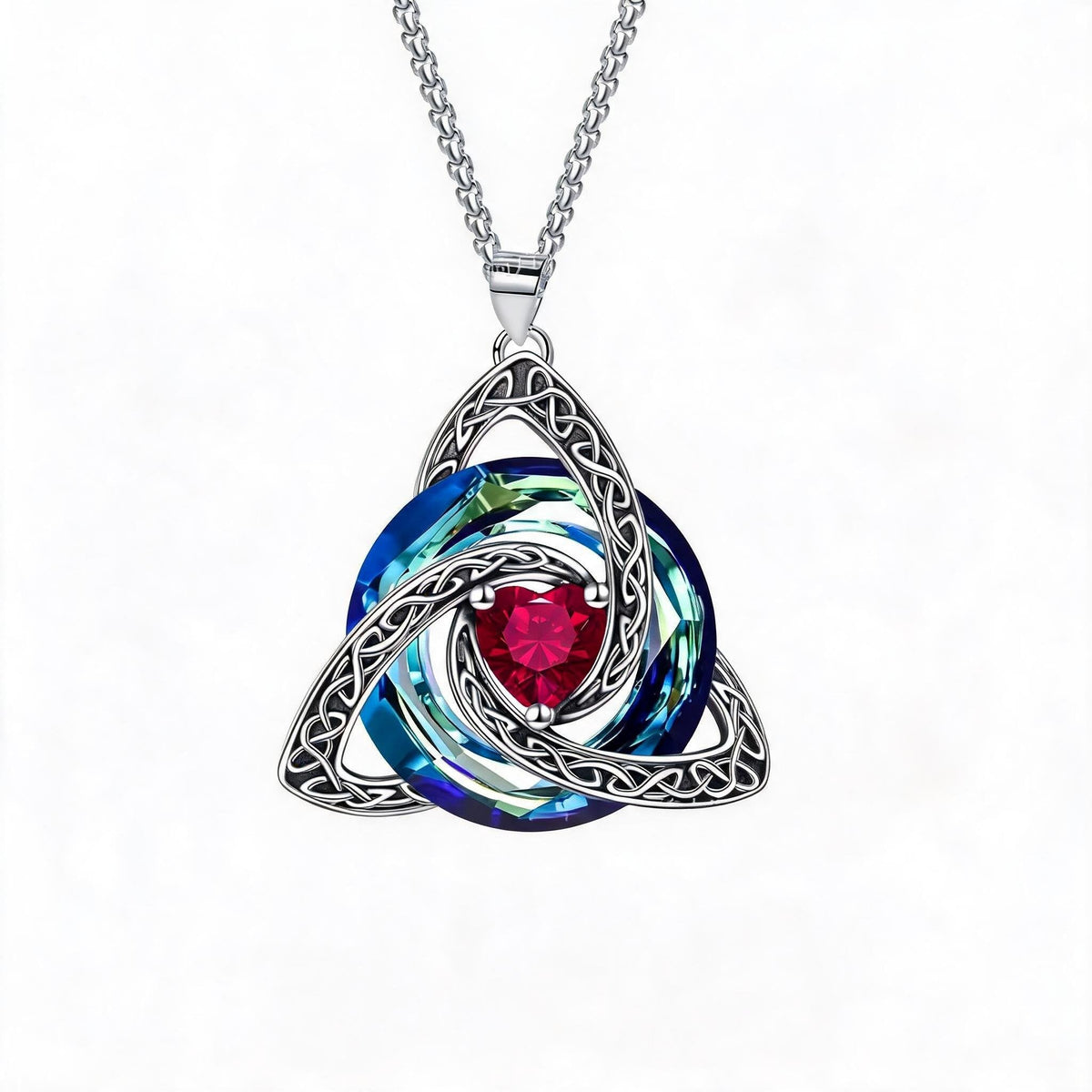 ✨🍀 Collana celtica Trinity Knot con pietra di nascita--un simbolo di fede, amore e unità da indossare ogni giorno