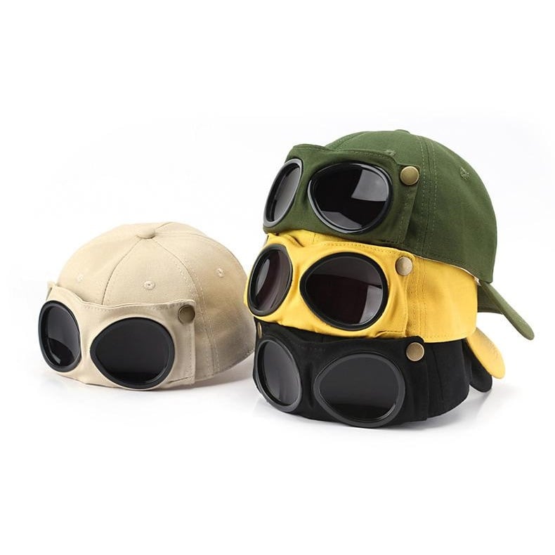 🤣Cappellino da Baseball Stile Aviatore — Con Passanti per Occhiali e Dettagli Retrò! 🧢✨