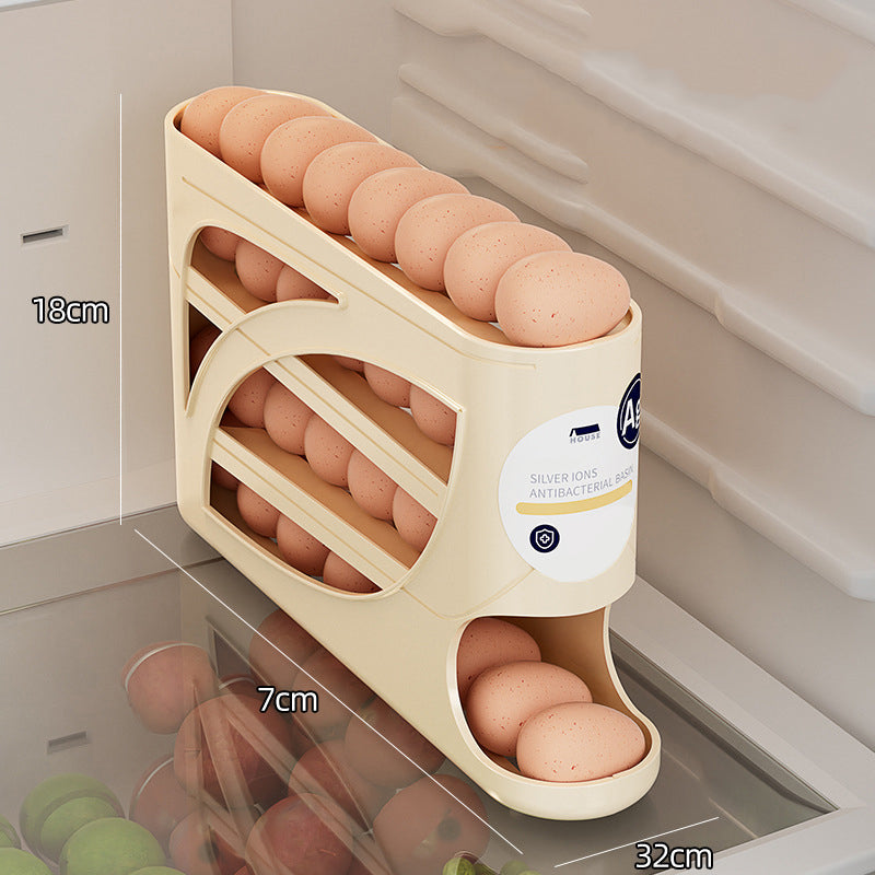 🥚Organizzatore per uova rotolante – Salvaspazio per frigorifero (30 uova) 🥚✨