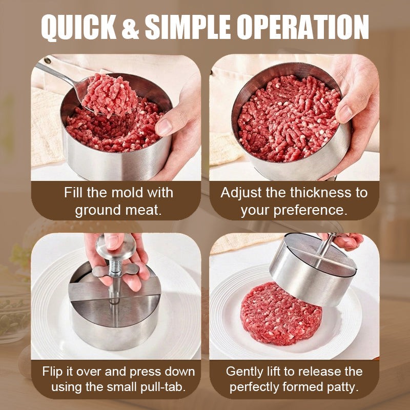 🍔Pressa per hamburger in acciaio inox | Prepara facilmente hamburger perfettamente uniformi