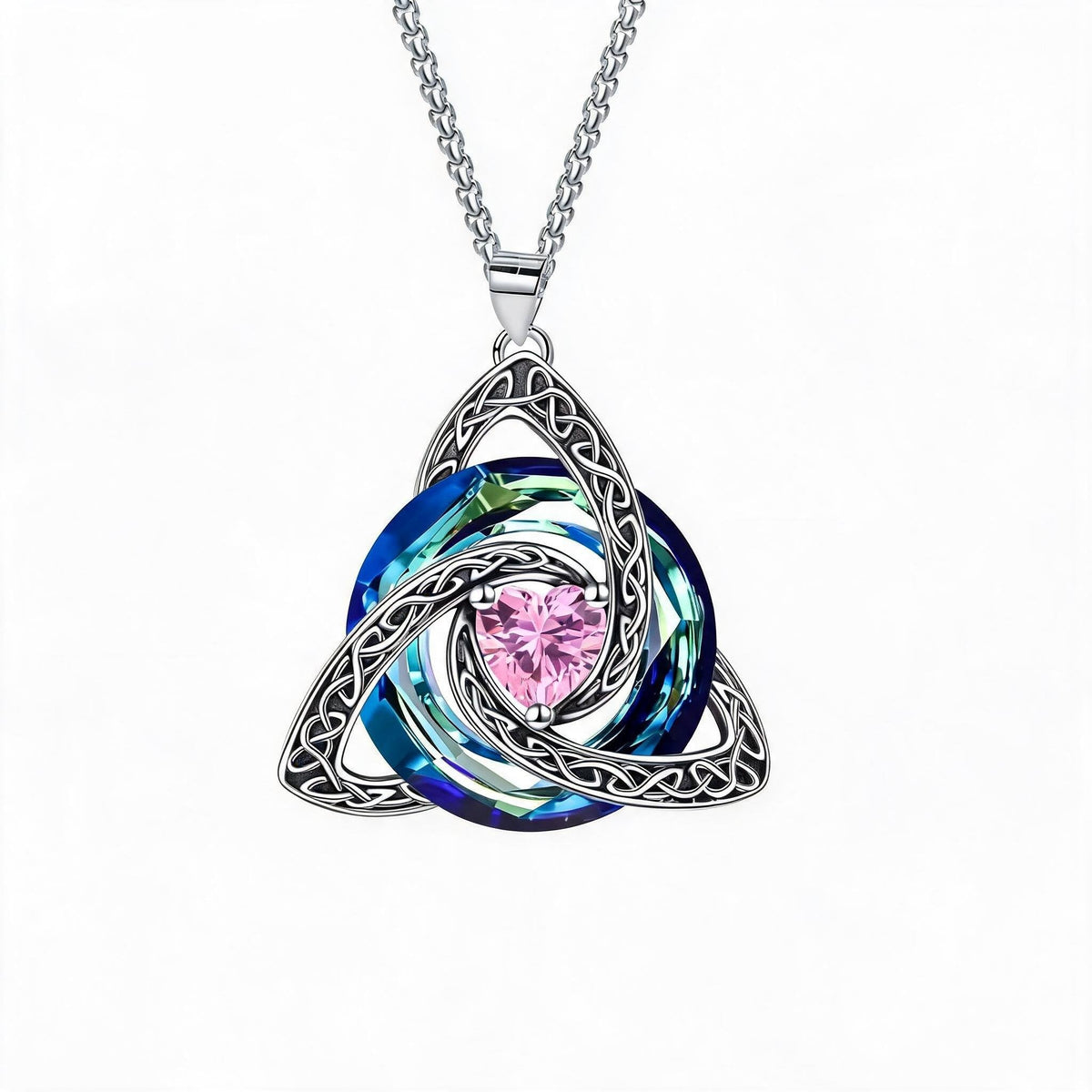 ✨🍀 Collana celtica Trinity Knot con pietra di nascita--un simbolo di fede, amore e unità da indossare ogni giorno