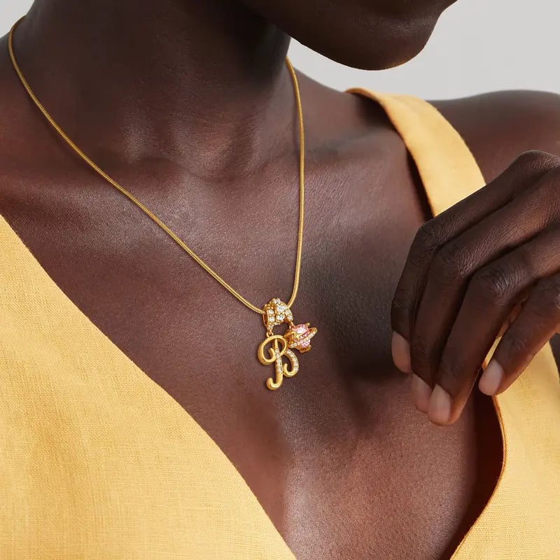 💖Sconto illimitato del 50%✨Collana con ciondolo a tre strati con lettere dalla A alla Z