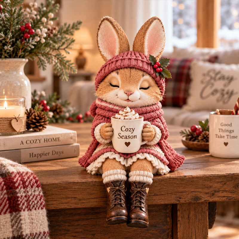 🦊🦉🐰 Statuine Compagni Animali Natalizi--dolci personaggi invernali con tazza calda