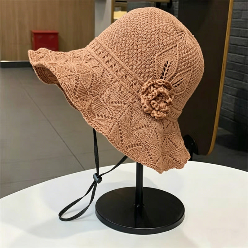 ✨Un connubio di stile e traspirabilità--🌸Cappello da pescatore traforato con motivi floreali
