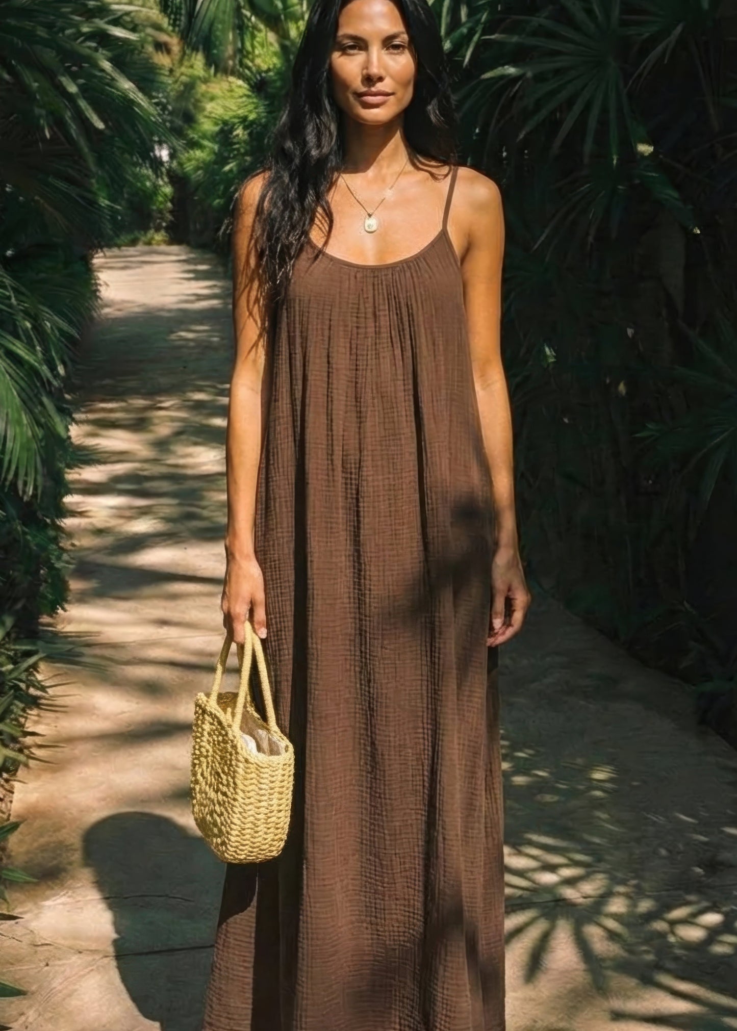 ✨ Abito camicia senza schienale in tinta unita da donn