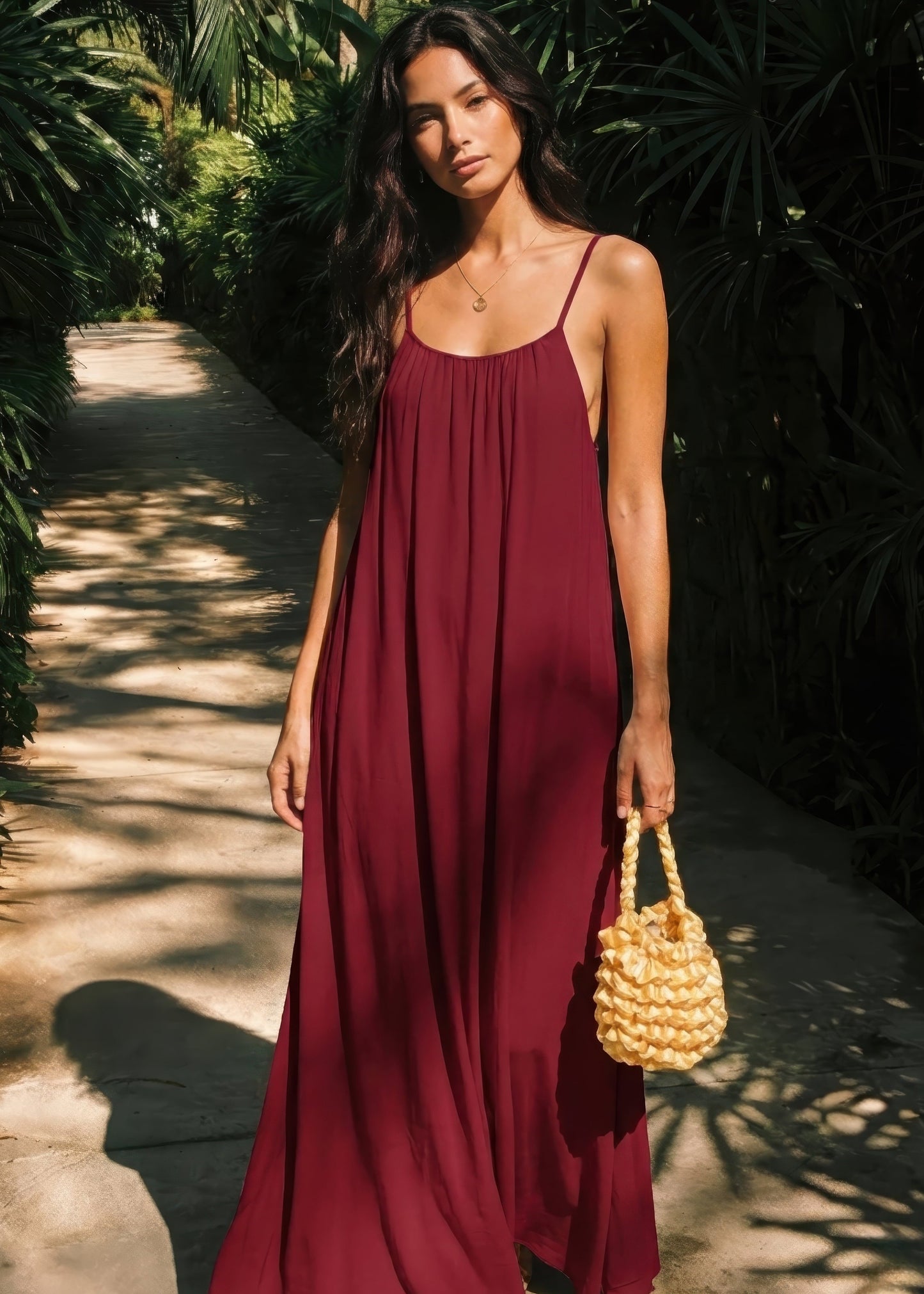 ✨ Abito camicia senza schienale in tinta unita da donn