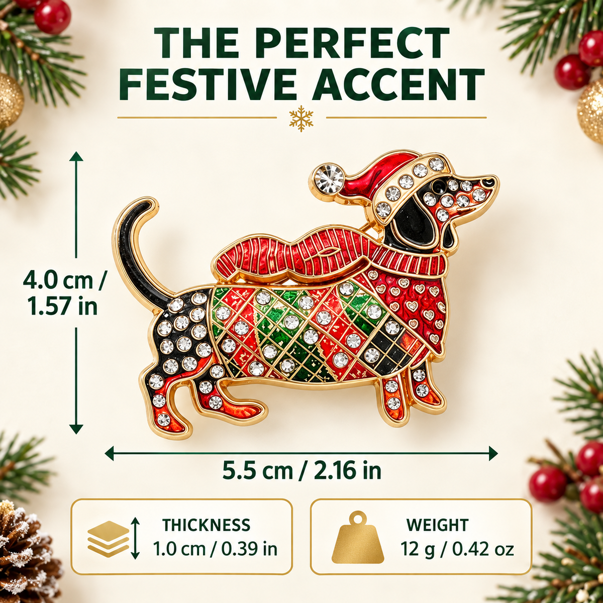 🐶 Spilla a forma di bassotto in edizione limitata | Simpatica spilla "cane salsiccia"