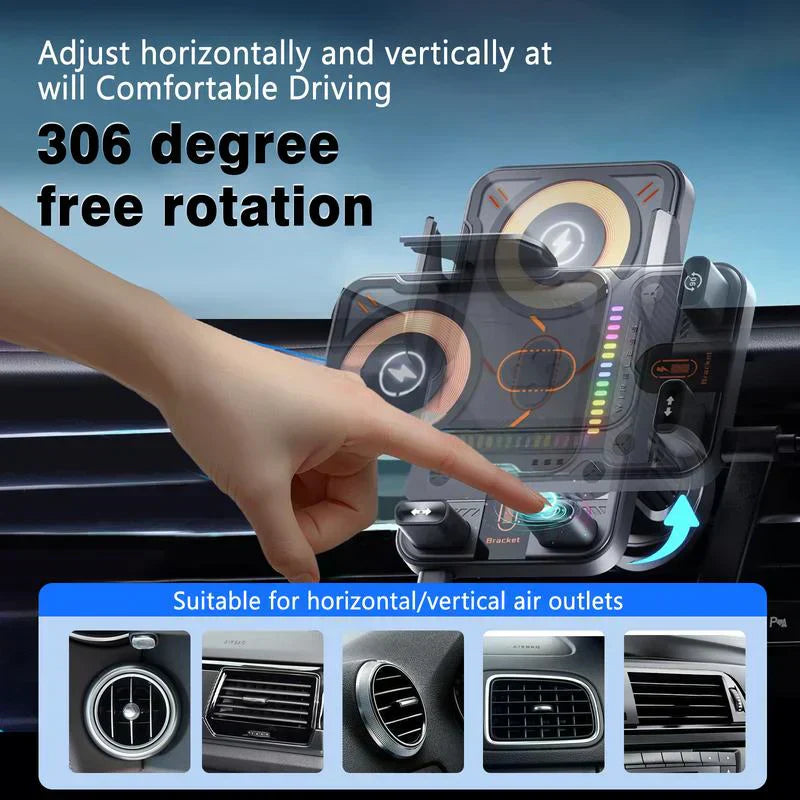 🔥OFFERTA SPECIALE 50% DI SCONTO🎁⚡Oltre 50.000 unità vendute! 📱Supporto girevole per auto 2 in 1 e caricabatterie wireless intelligente⚡