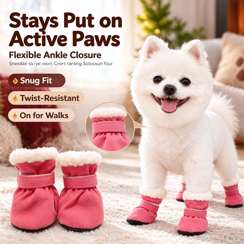 🐶 Scarpe antiscivolo per cani in morbido velluto – Calde, comode e sicure per camminare in casa🐾