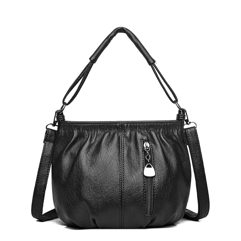 ⏳Offerta a tempo limitato⏰ Borsa a secchiello in pelle plissettata – Materiale morbido, tracolla regolabile e stile casual chic