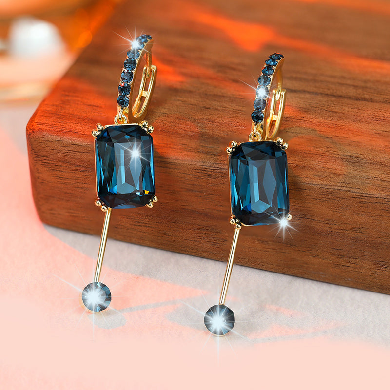 📢I bestseller dell'estate💎Orecchini di lusso con cristalli verdi quadrati ✨