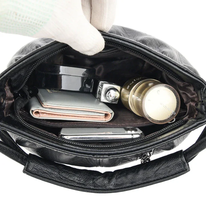 ⏳Offerta a tempo limitato⏰ Borsa a secchiello in pelle plissettata – Materiale morbido, tracolla regolabile e stile casual chic