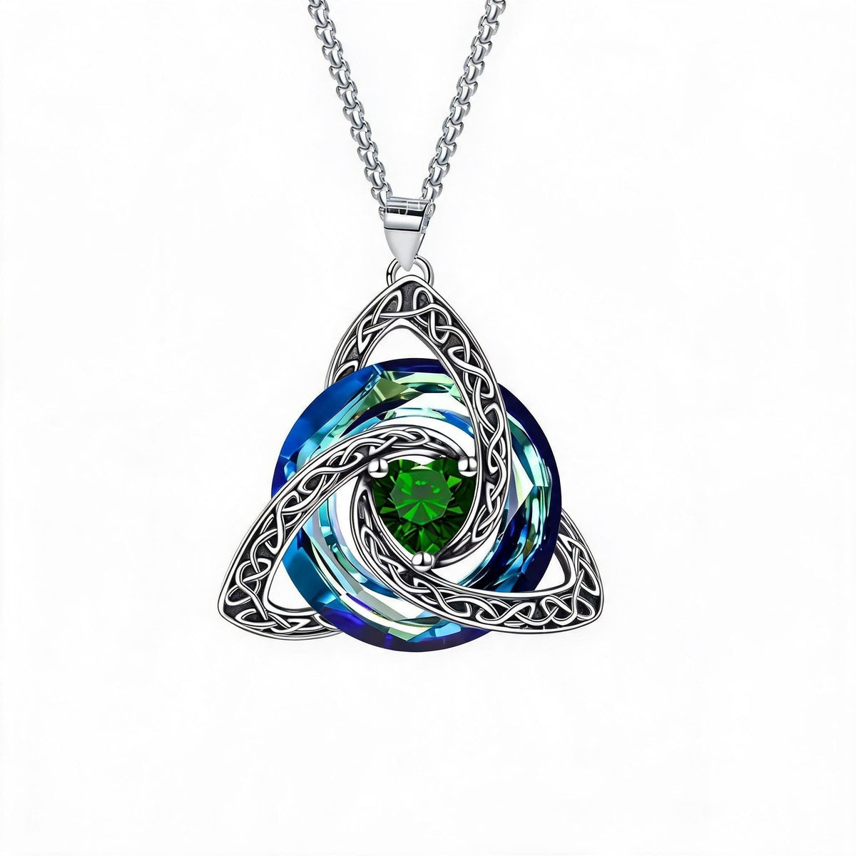 ✨🍀 Collana celtica Trinity Knot con pietra di nascita--un simbolo di fede, amore e unità da indossare ogni giorno