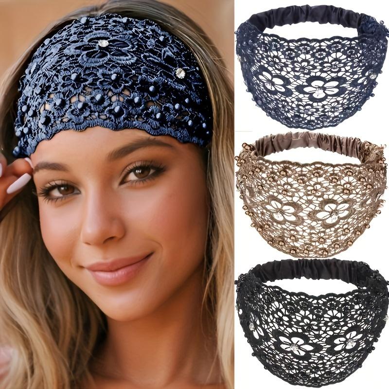 🔥2026 Vendita calda--✨Fascia larga con perline a forma di fiore 3D da donna｜❤️Coprire i capelli grigi & ✨Riordina i peli superflui