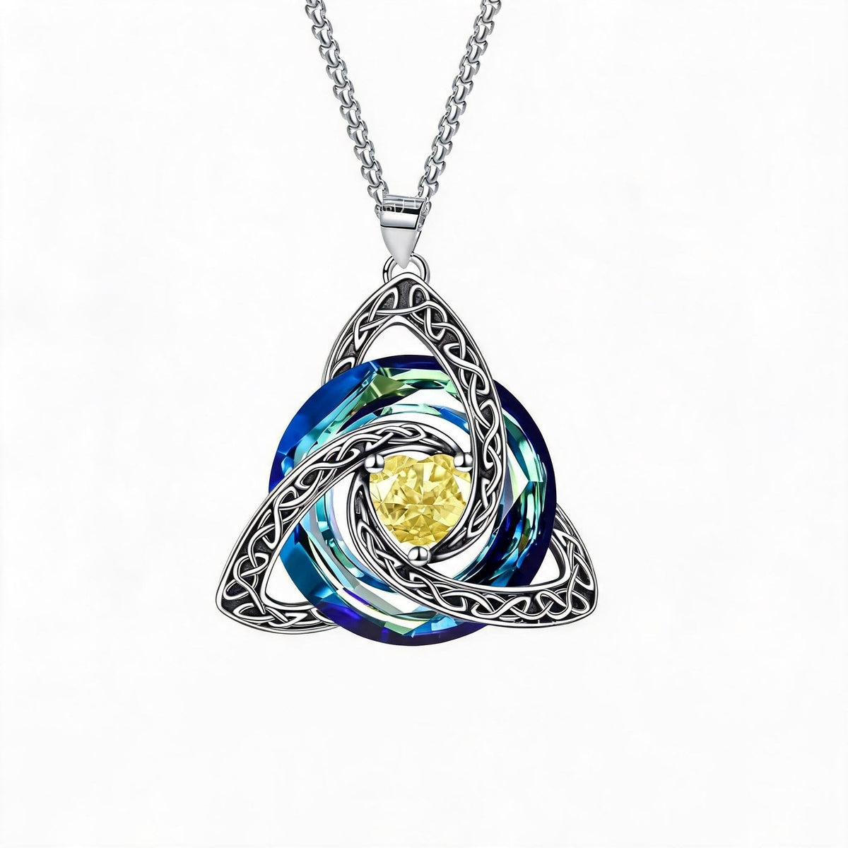 ✨🍀 Collana celtica Trinity Knot con pietra di nascita--un simbolo di fede, amore e unità da indossare ogni giorno