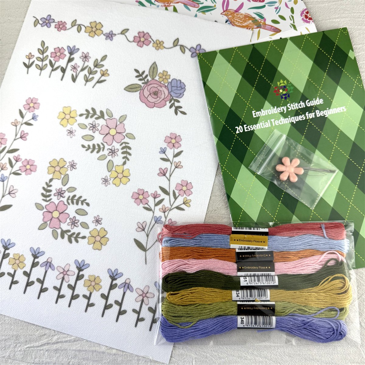 🌸Schemi di ricamo con linee e bordi floreali (acquista 1 e ricevi 1 gratis) – Ricamo a punto croce per principianti🌸