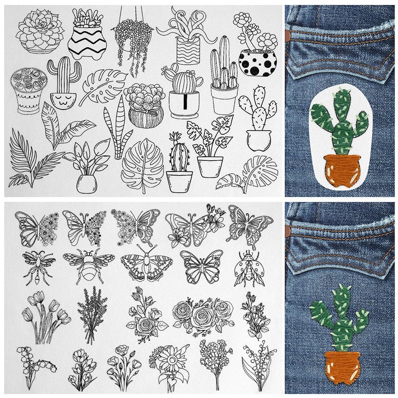 🌸Schemi di ricamo con linee e bordi floreali (acquista 1 e ricevi 1 gratis) – Ricamo a punto croce per principianti🌸