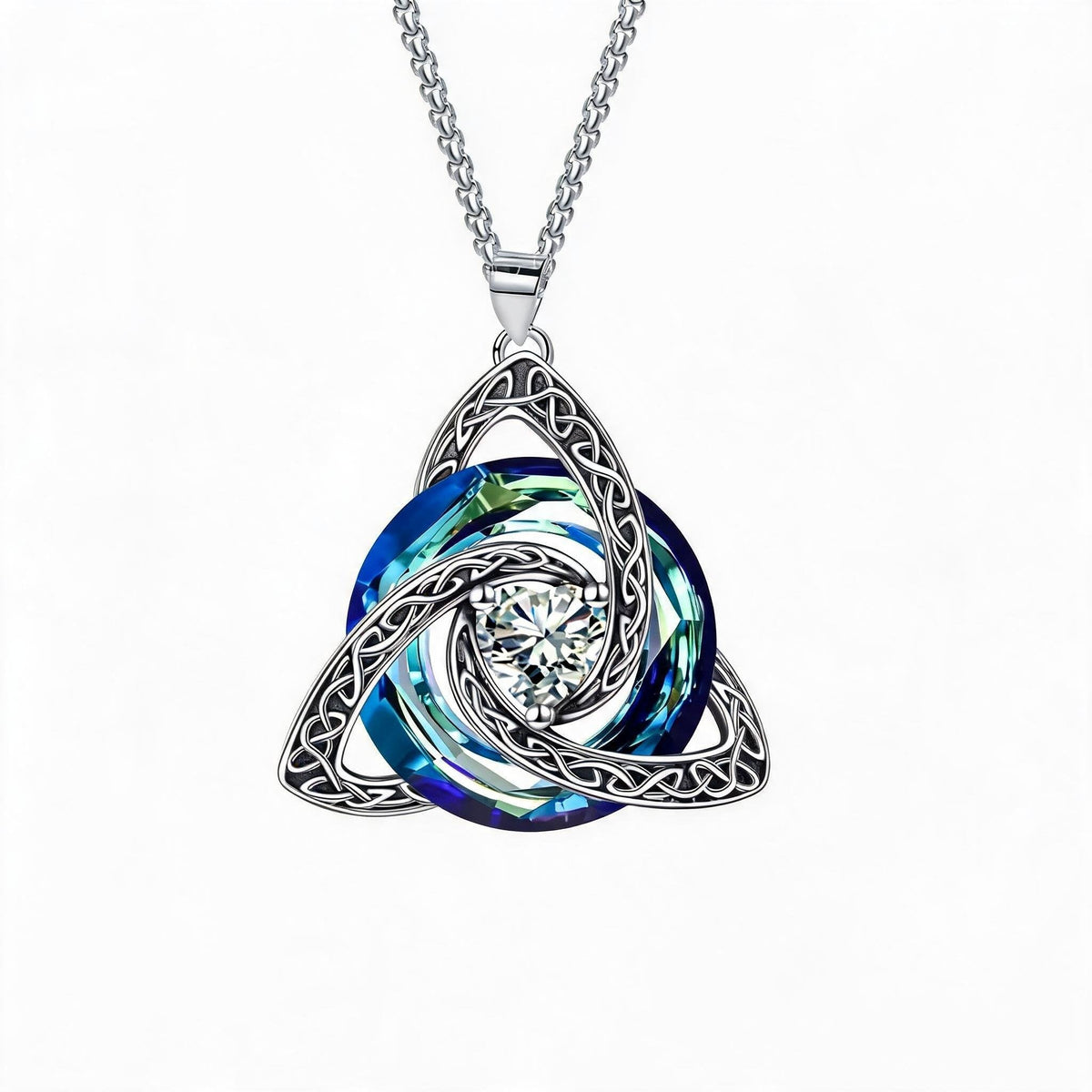 ✨🍀 Collana celtica Trinity Knot con pietra di nascita--un simbolo di fede, amore e unità da indossare ogni giorno
