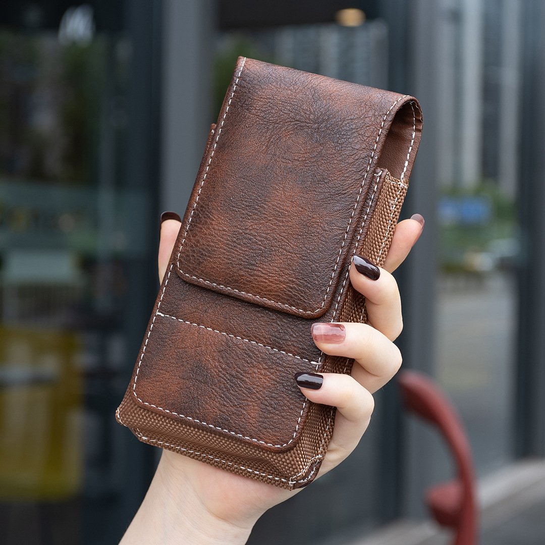 📱Custodia da cintura per cellulare ✨ Custodia in pelle multi-tasche con porta carte