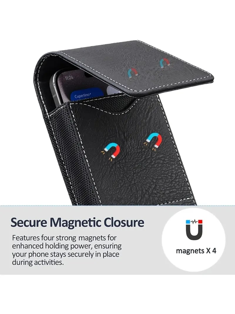 📱Custodia da cintura per cellulare ✨ Custodia in pelle multi-tasche con porta carte