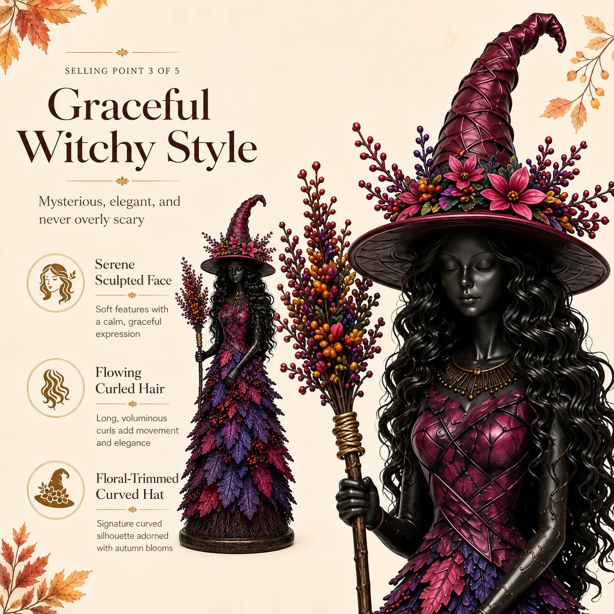 💥ULTIMO GIORNO SCONTO DEL 49% - 🧙 Statuetta Strega Autunno Incantato (📦Acquista 3, spedizione gratuita)