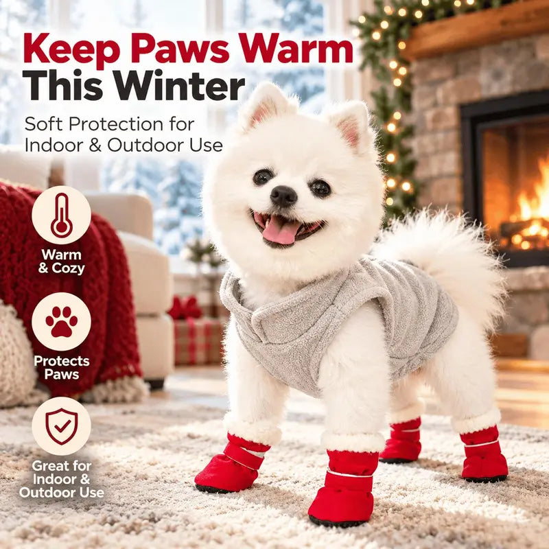 🐶 Scarpe antiscivolo per cani in morbido velluto – Calde, comode e sicure per camminare in casa🐾