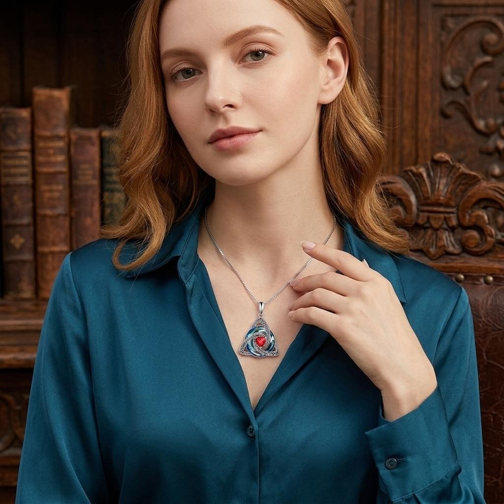 ✨🍀 Collana celtica Trinity Knot con pietra di nascita--un simbolo di fede, amore e unità da indossare ogni giorno