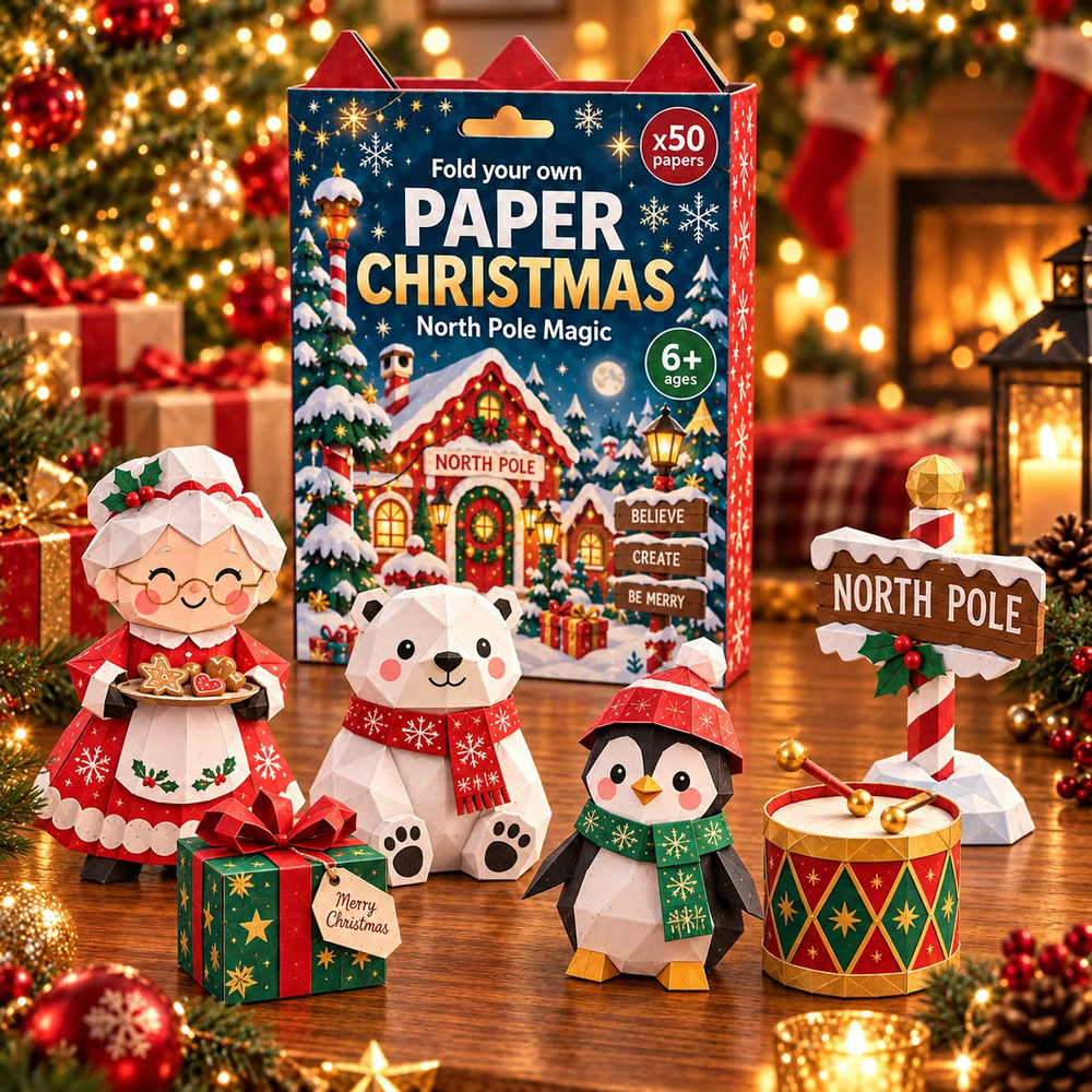 🎄Kit di lavoretti natalizi in carta – 250 fogli, 5 temi festosi per creare la magia di Natale in famiglia🌟