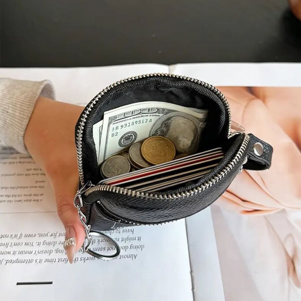 🌟Eleganza in tasca--Mini portafoglio quadrato in pelle con porta carte e portamonete
