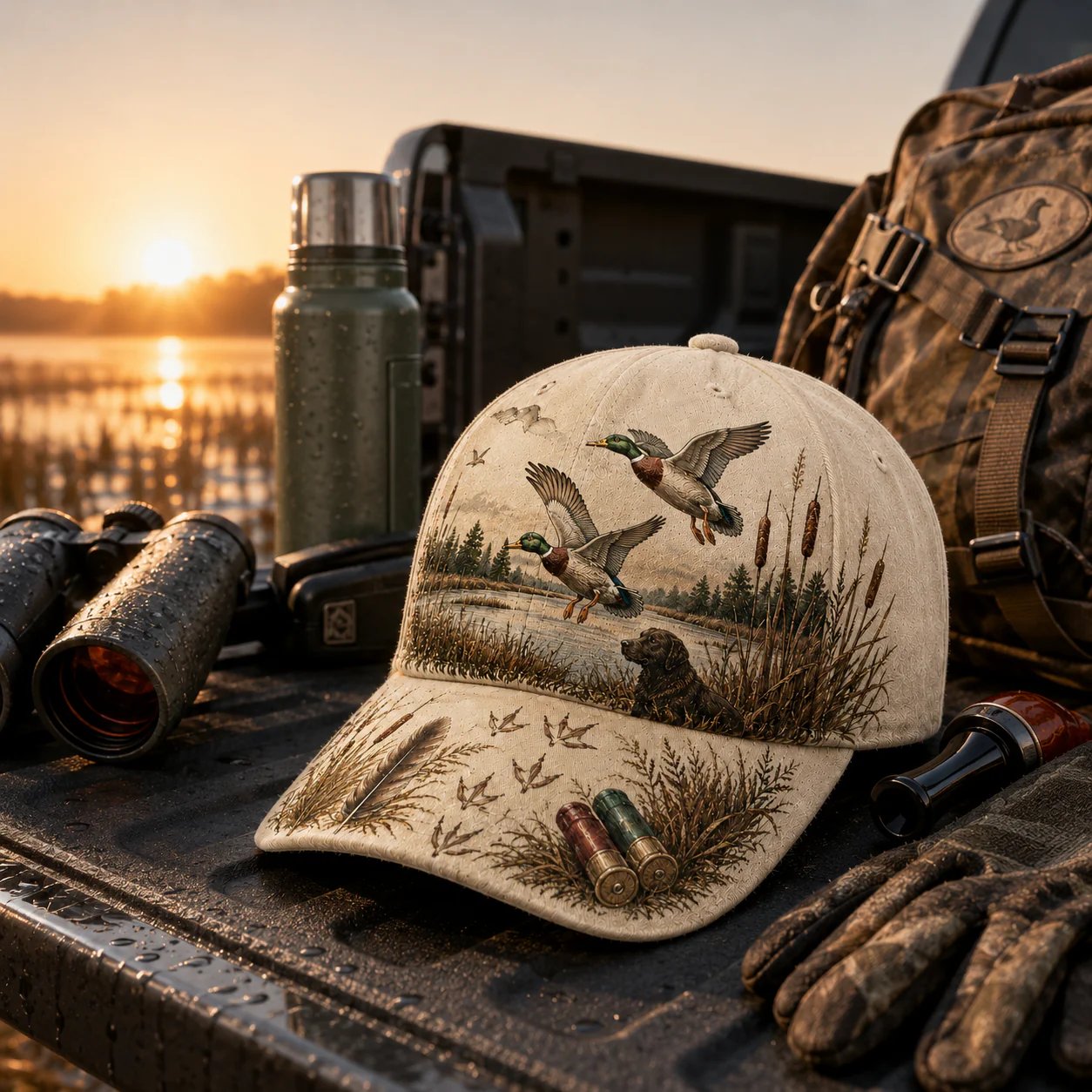 🌾🦆 Cappellino Wild & Ready: Più di un Cappellino, Un Tributo alla Passione per la Caccia all'Anatra!