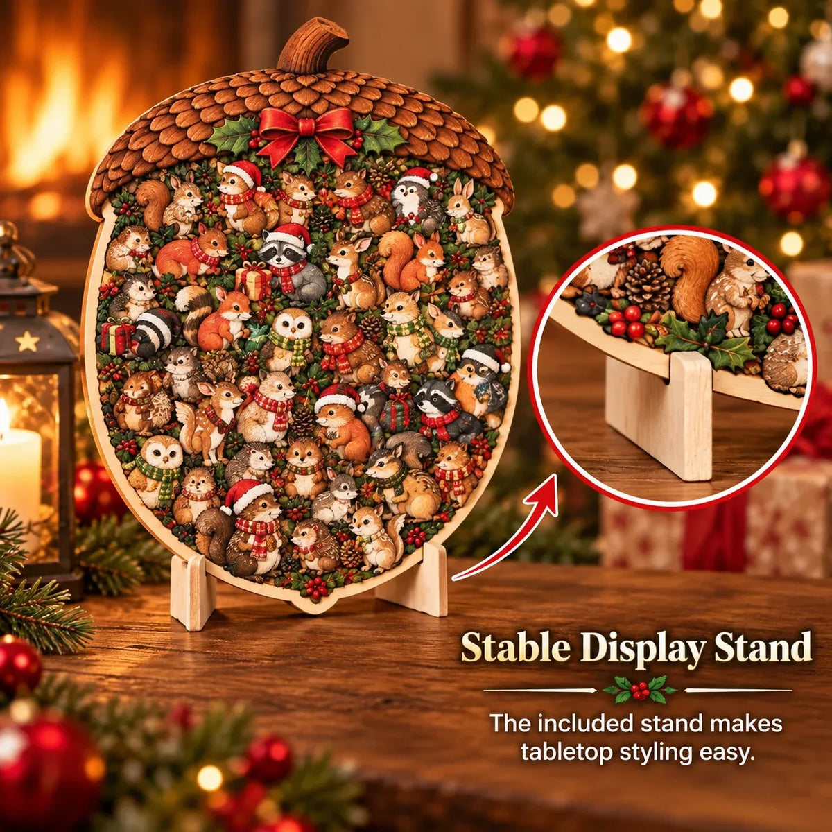 🎄Puzzle natalizio in legno con supporto | 9 motivi festivi da assemblare ed esporre