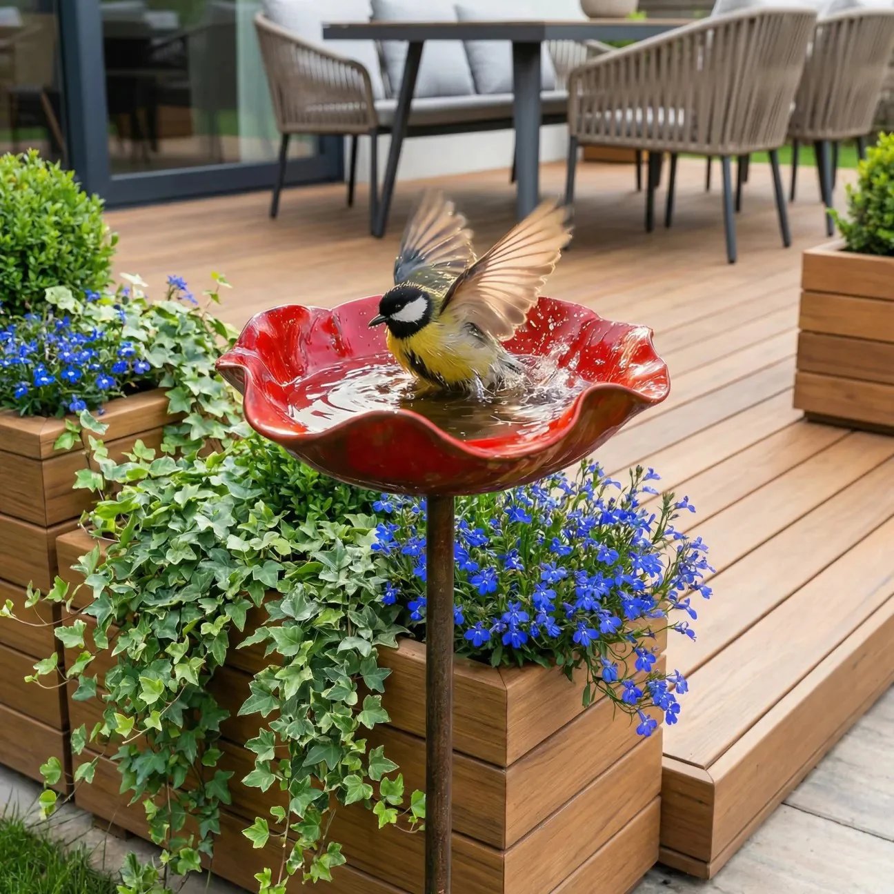 🥳  Promozione 2026💖Mangiatoia per uccelli decorativa a forma di fiore realizzata a mano 🐦
