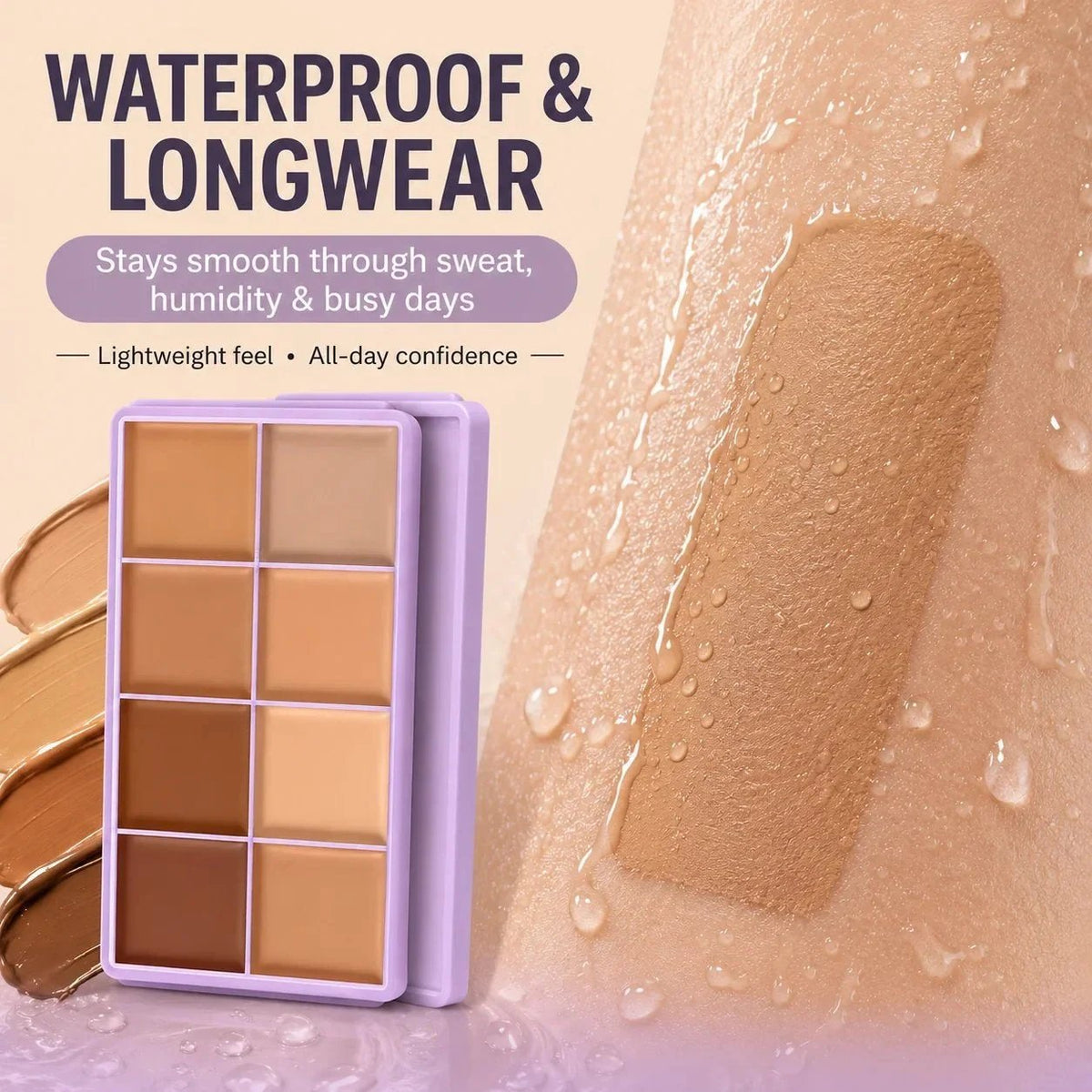 ✨💥🎨 Palette correttore opaco a 8 colori – Resistente all'acqua e a copertura totale, per correggere, contornare e coprire i tatuaggi ✨